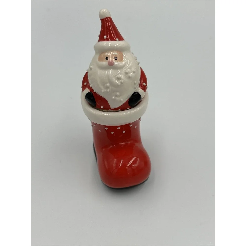 Santa and Boot Salt and Pepper Shaker Novelty Christmas Holiday Decoration Decor